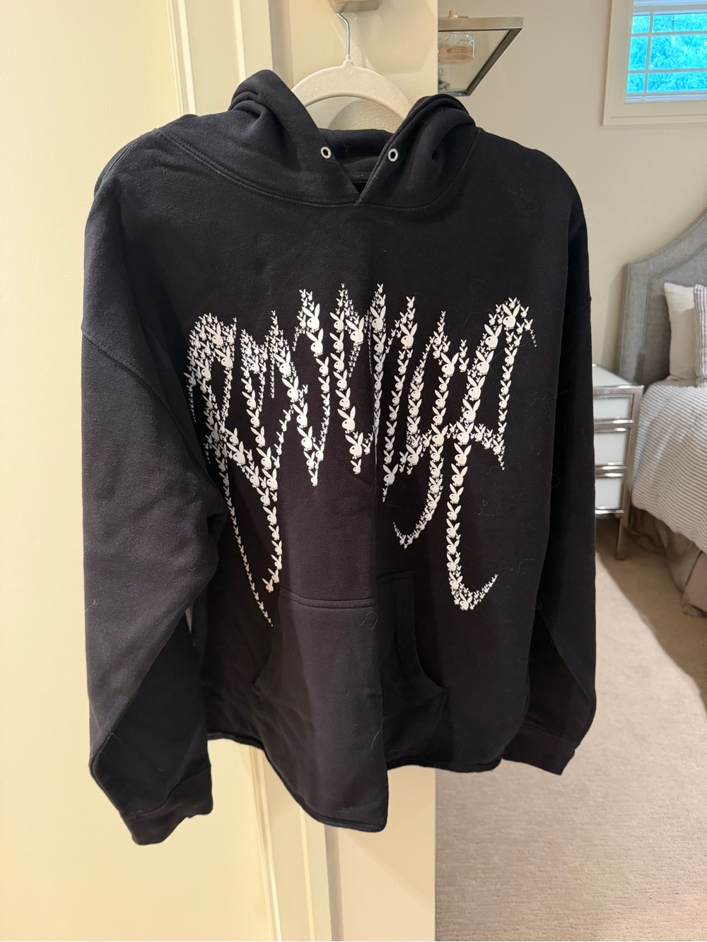 Revenge x Playboy Black Hoodie with White Playboy Bunnies